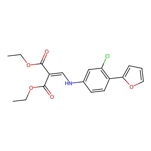 Diethyl ({[3-chloro-4-(2-furyl)phenyl]amino}methylene)malonate structure