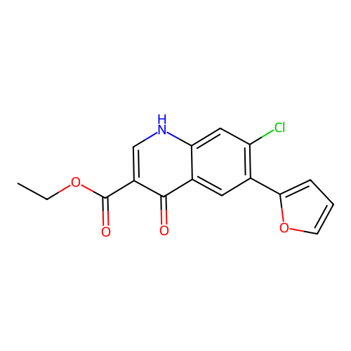 Ethyl 7-chloro-6-(furan-2-yl)-4-hydroxyquinoline-3-carboxylate structure