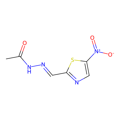 N-[(5-nitro-1,3-thiazol-2-yl)methylideneamino]acetamide structure