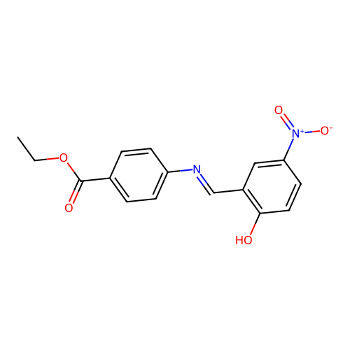 ethyl 4-{[(E)-(2-hydroxy-5-nitrophenyl)methylidene]amino}benzoate structure