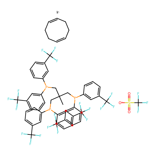 (Ir(COD)(CF3PPP))(OTf) structure