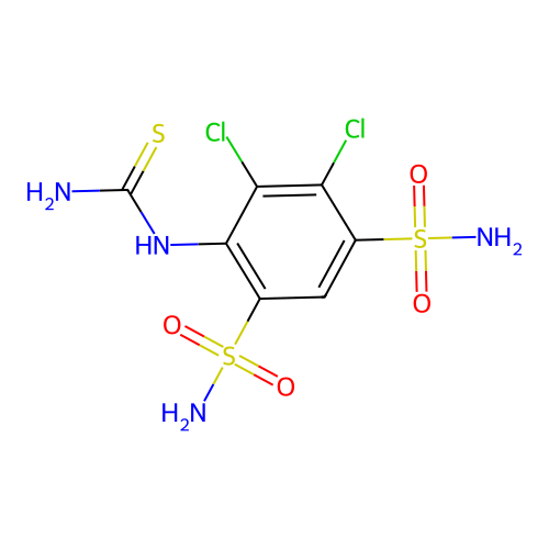(2,3-Dichloro-4,6-disulfamoylphenyl)thiourea structure