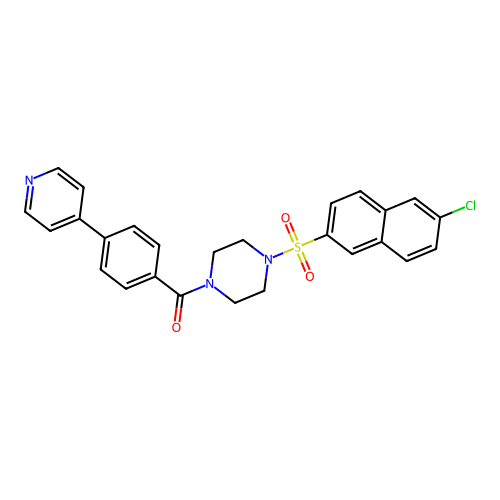1-[(6-Chloronaphthalen-2-yl)sulfonyl]-4-[4-(pyridin-4-yl)benzoyl]piperazine structure
