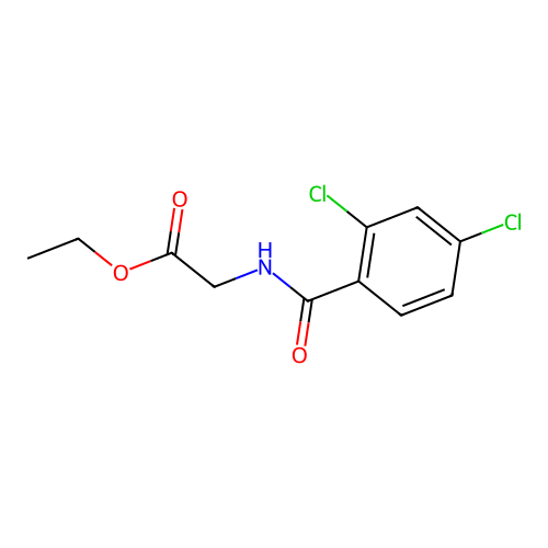 Ethyl ((2,4-dichlorobenzoyl)amino)acetate structure