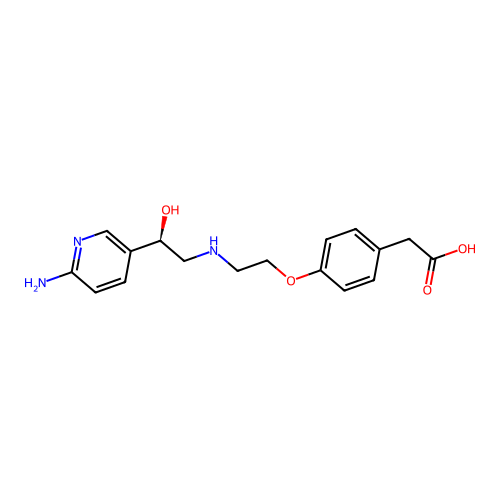 4-(2-(2-(6-Aminopyridin-3-yl)-2(R)-hydroxyethylamino)-ethoxy)-phenyl)-acetic acid structure