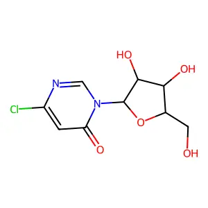 6-Chloro-3-[3,4-dihydroxy-5-(hydroxymethyl)oxolan-2-yl]pyrimidin-4-one structure