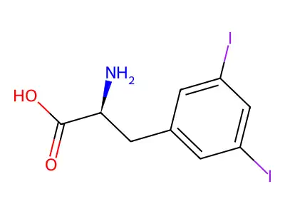 3,5-Diiodo-L-tyrosine hydrate structure