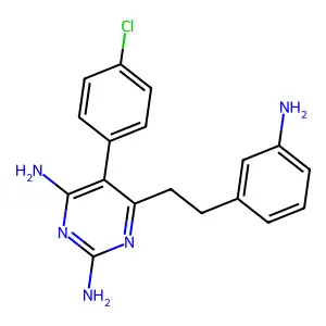 6-[2-(3-Aminophenyl)ethyl]-5-(4-chlorophenyl)pyrimidine-2,4-diamine structure
