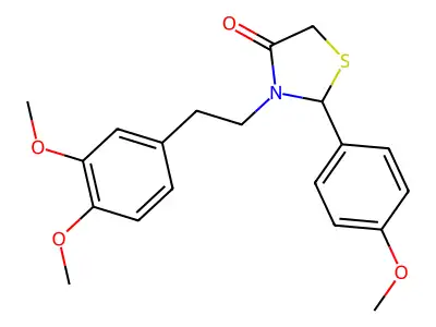 3-[2-(3,4-Dimethoxyphenyl)ethyl]-2-(4-methoxyphenyl)-1,3-thiazolidin-4-one structure