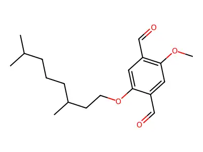 2-(3,7-Dimethyloctoxy)-5-methoxyterephthalaldehyde structure