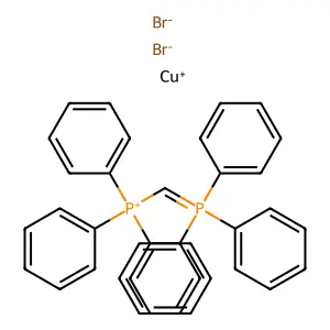 Dibromocopper;triphenyl-[(triphenyl-lambda5-phosphanylidene)methyl]phosphanium structure