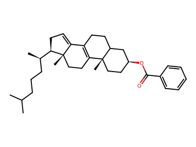 3-Benzoyloxycholesta-8,14-diene structure