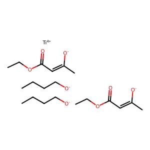 Titanium(4+) butan-1-olate 4-ethoxy-4-oxobut-2-en-2-olate (1/2/2) structure