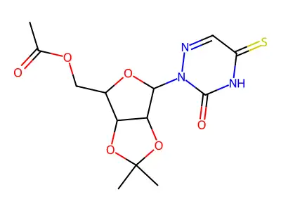 2',3'-O-Isopropyliden-5'-O-acetyl-4-thio-6-aza-uridin structure