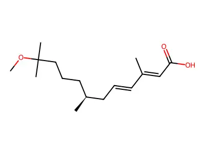 (2E,4E,7S)-11-methoxy-3,7,11-trimethyl-2,4-dodecadienoic acid structure