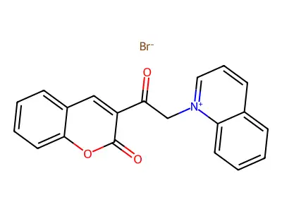 Quinolinium, 1-[2-oxo-2-(2-oxo-2H-1-benzopyran-3-yl)ethyl]-, bromide structure