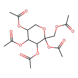 beta-D-Fructopyranose, pentaacetate structure