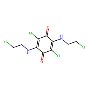 2,5-Dichloro-3,6-bis(2-chloroethylamino)cyclohexa-2,5-diene-1,4-dione structure