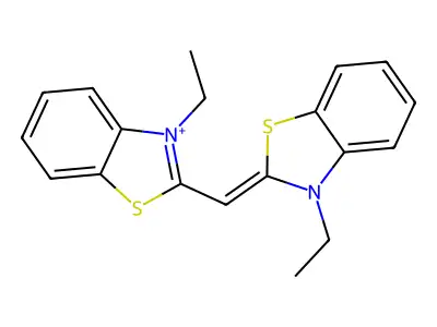 3-Ethyl-2-[(3-ethyl-1,3-benzothiazol-3-ium-2-yl)methylidene]-1,3-benzothiazole structure