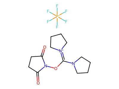 1-[Pyrrolidin-1-ium-1-ylidene(pyrrolidin-1-yl)methoxy]pyrrolidine-2,5-dione structure