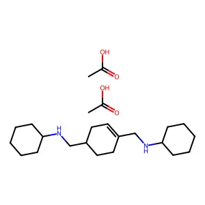 1,4-Cyclohexenebis(methylamine), N,N'-dicyclohexyl-, diacetate structure