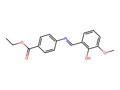 Alpha-(4-(ethoxycarbonyl)phenylimino)-6-methoxy-O-cresol structure