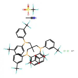 (IrCl2(MeCN)(CF3PPP))(OTf) structure