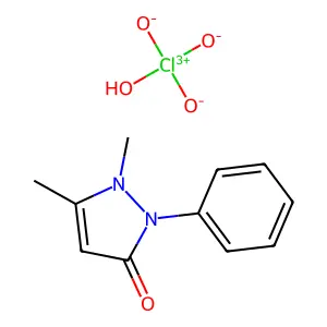 3H-Pyrazol-3-one, 1,2-dihydro-1,5-dimethyl-2-phenyl-, perchlorate (1:1) structure