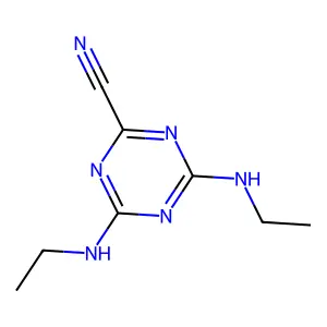 4,6-双(乙氨基)-1,3,5-三嗪-2-甲腈 structure