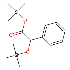 Acetic acid, phenyl(trimethylsiloxy)-, trimethylsilyl ester structure