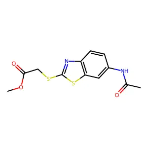 (6-Acetylamino-benzothiazol-2-ylsulfanyl)-acetic acid methyl ester structure