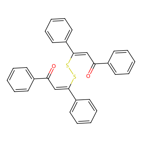 2-Propen-1-one, 3,3'-dithiobis(1,3-diphenyl-, (2Z,2'Z)- structure