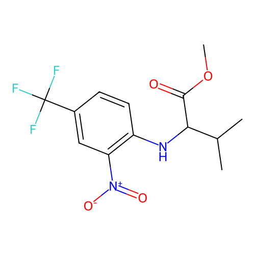 Methyl 3-methyl-2-{[2-nitro-4-(trifluoromethyl)phenyl]amino}butanoate structure