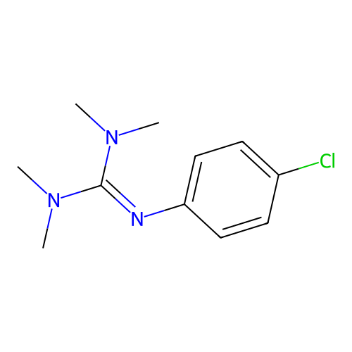 N''-(4-chloro-phenyl)-N,N,N',N'-tetramethyl-guanidine structure
