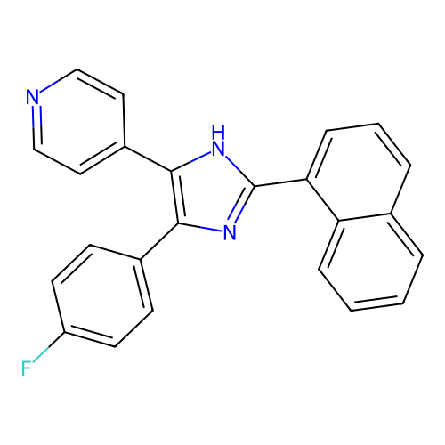 4-(4-(4-Fluorophenyl)-2-(naphthalen-1-yl)-1H-imidazol-5-yl)pyridine structure