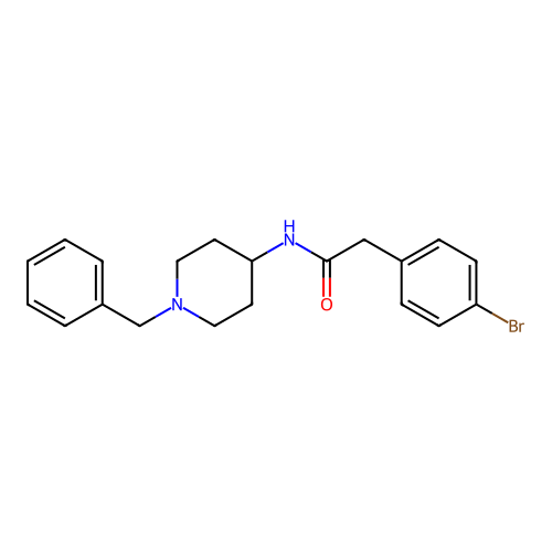 N-(1-benzylpiperidin-4-yl)-2-(4-bromophenyl)acetamide structure