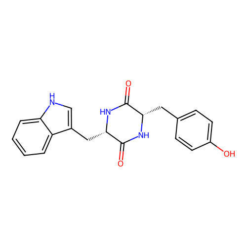 (3s,6s)-3-(4-Hydroxybenzyl)-6-(1h-Indol-3-Ylmethyl)piperazine-2,5-Dione structure