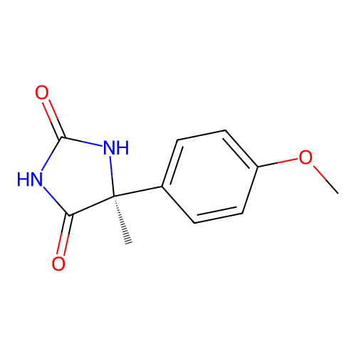 (5S)-5-(4-methoxyphenyl)-5-methylimidazolidine-2,4-dione structure