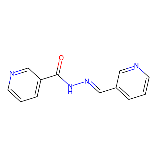 N-[(E)-pyridin-3-ylmethylideneamino]pyridine-3-carboxamide structure