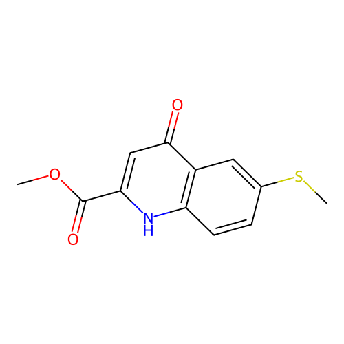 Methyl 6-methylthio-4[1H]quinolon-2-carboxylate structure