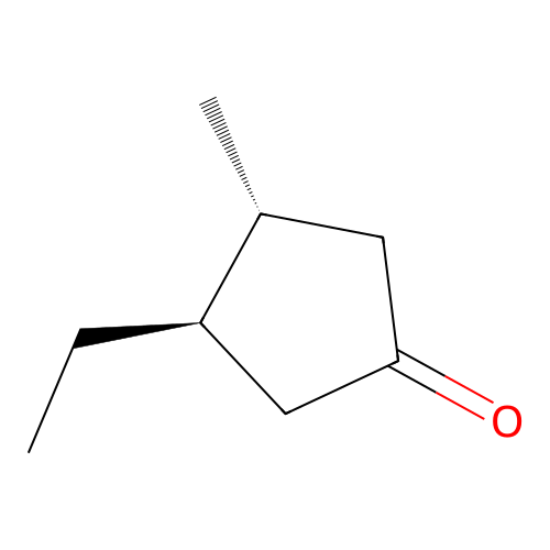 cis-(3R,4R)-3-ethyl-4-methylcyclopentan-1-one structure