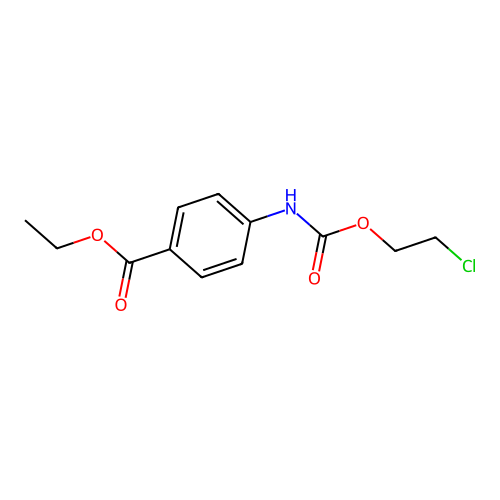 2-Chloroethyl (p-ethoxycarbonylphenyl)carbamate structure