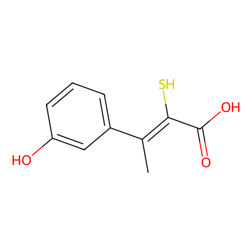 3-(3-Hydroxyphenyl)-2-sulfanylbut-2-enoic acid structure