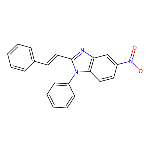 5-nitro-1-phenyl-2-[(E)-2-phenylethenyl]benzimidazole structure