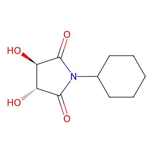 (3R,4R)-1-cyclohexyl-3,4-dihydroxypyrrolidine-2,5-dione structure