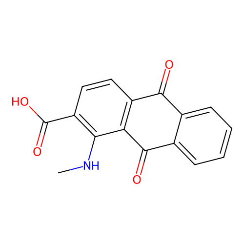 1-(Methylamino)-9,10-dioxo-9,10-dihydroanthracene-2-carboxylic acid structure