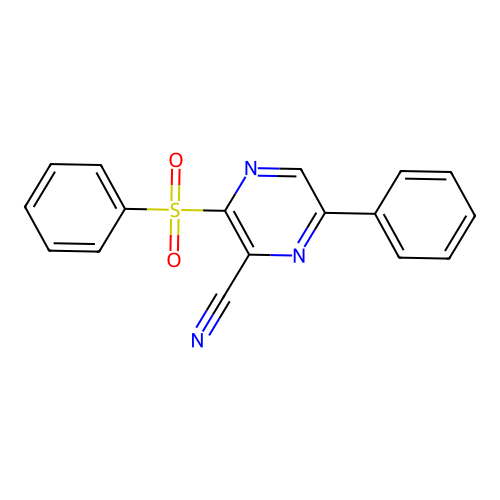 3-(Benzenesulfonyl)-6-phenylpyrazine-2-carbonitrile structure