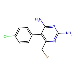 6-(Bromomethyl)-5-(4-chlorophenyl)pyrimidine-2,4-diamine structure