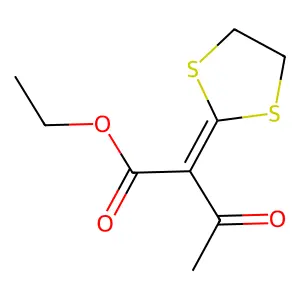 Ethyl 2-(1,3-dithiolan-2-ylidene)-3-oxobutanoate structure