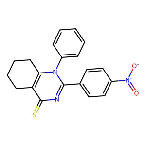 2-(4-nitrophenyl)-1-phenyl-5,6,7,8-tetrahydroquinazoline-4(1H)-thione structure